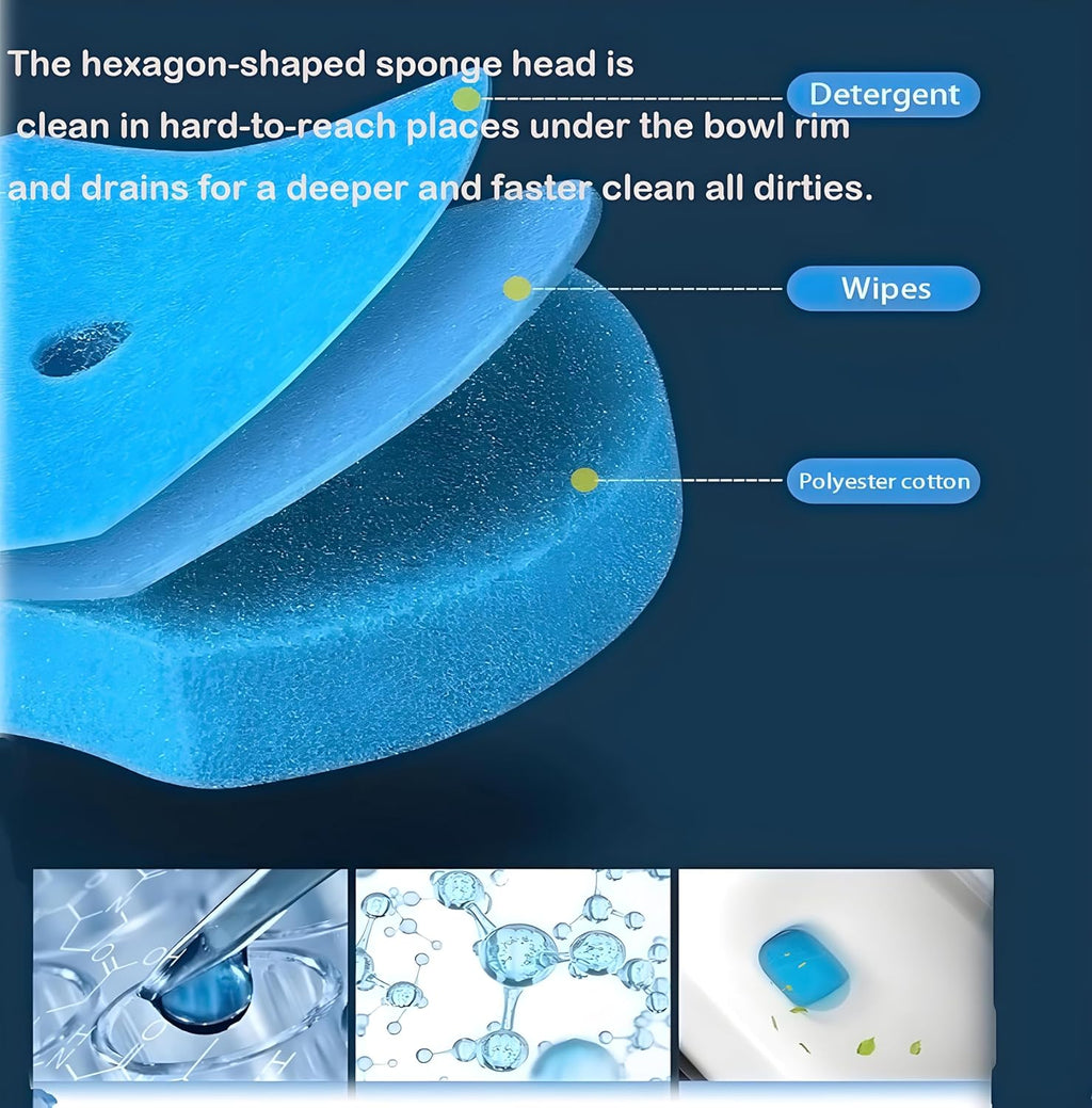 Disposable Toilet Brush with 40 Wand Refill Heads - KIRIKIT Wall-Mounted Toilet Brush and Holder Bowl Cleaner Set with 3 Scents for Deep Cleaning and Hygienic Bathroom Toilet Cleaning System