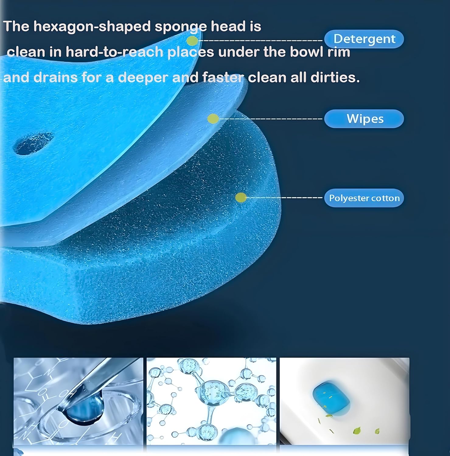 Disposable Toilet Brush with 40 Wand Refill Heads - KIRIKIT Wall-Mounted Toilet Brush and Holder Bowl Cleaner Set with 3 Scents for Deep Cleaning and Hygienic Bathroom Toilet Cleaning System