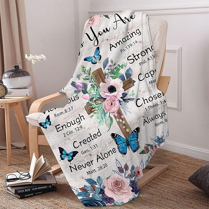 Christian Birthday Gifts for Women, Christian Gifts for Women, Religious Gifts for Women, Spiritual Gifts for Women, Womens Gifts for Birthday, Christian Blanket 50x60 in