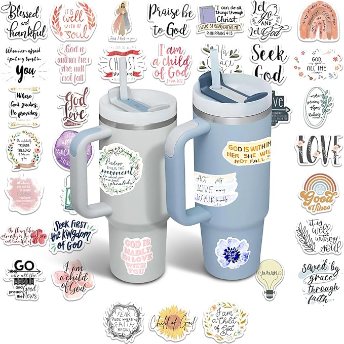 200PCS Inspirational Stickers for Stanley Cup - Waterproof Vinyl Aesthetic Stickers for Water Bottle Laptop Tumbler Phone Case Scrapbooking Skateboard Teens Girls Aldult Kids