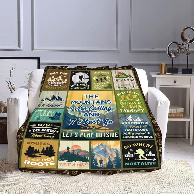 Hiking Gifts for Men, Hiking Gifts, Hiking Gifts for Women, Hiking Lovers Gifts, for Hikers, Hiking Gear for Women, Hiking Blanket for Hiker Outdoor RV Travel 60x80 in
