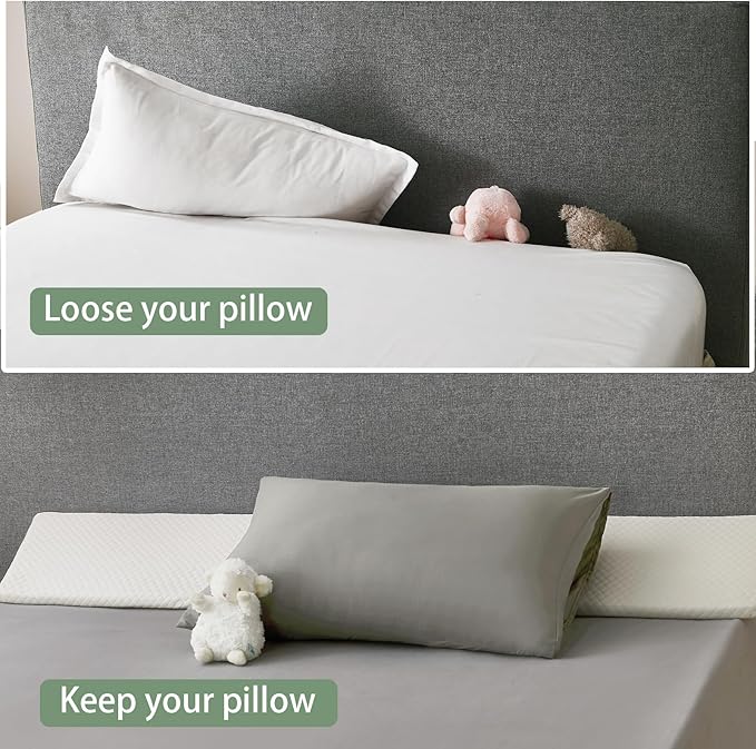 Twin Size Bed Wedge Pillow - for Headboard Gap/Headboard Pillow/Mattress Wedge /Bed Gap Filler (39"x10"x6") - Bloster Triangle Pillow for Sleeping To Fill Gap (0-8") Between Headboard and Mattress