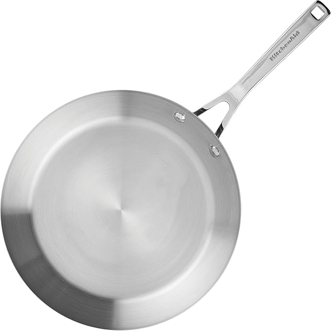 KitchenAid 3-Ply Base Stainless Steel Cookware Pots and Pans Set, 10 Piece, Brushed Stainless