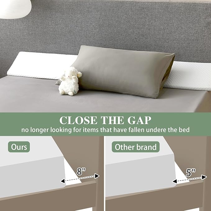 Queen Size Bed Wedge Pillow - for Headboard Gap/Headboard Pillow/Mattress Wedge /Bed Gap Filler (60"x10"x6") - Bloster Triangle Pillow for Sleeping To Fill Gap (0-8") Between Headboard and Mattress