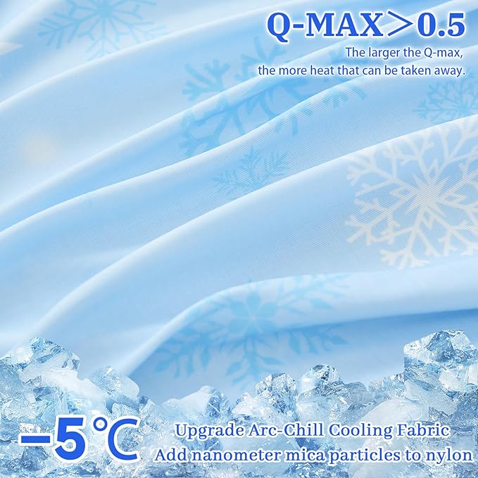 Cooling Body Pillow Case for Hot Sleepers - Floral Body Pillow Cover Cooling Double Side Arc-Chill Q-Max>0.5 Cooling Fiber - Breathable Cooling Body Pillow Cover with Zipper (20" x 54")