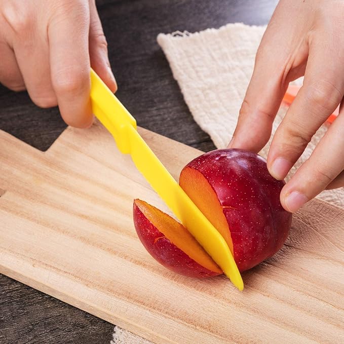 JOVITEC 10 Pieces Kid Plastic Nylon Cooking Knife Set, Children Toddler Kitchen Knives, Safe Knives for Bread, Lettuce Knife and Salad Knife