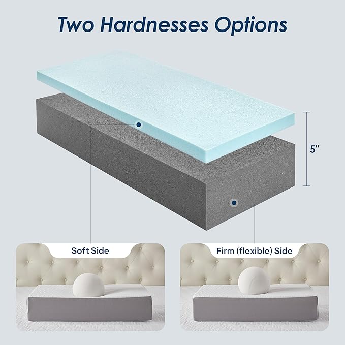 Cooling Cube Pillow for Side Sleepers, Square Memory Foam Side Sleeper Pillow Firm Soft Double-Sided Supportive, Support Head Cervical Pillow for Neck Shoulder Pain, 24"x12"x5"