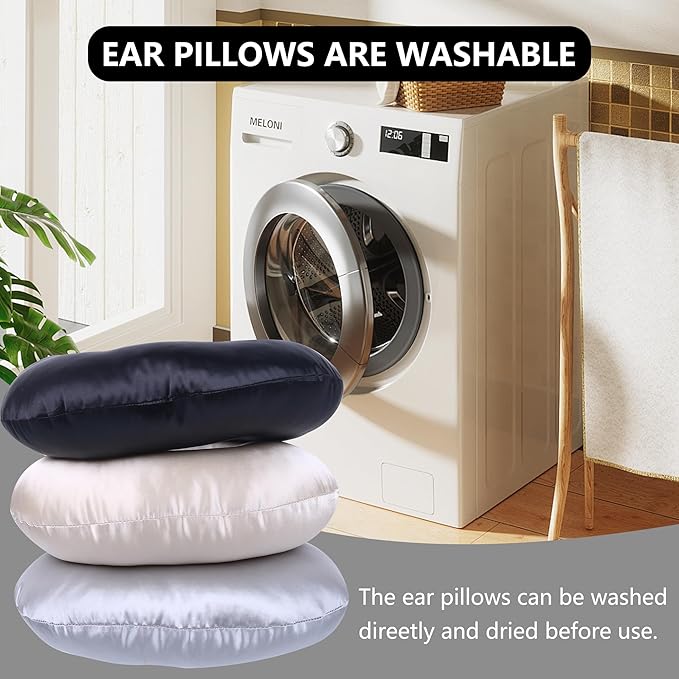 Ear Piercing Pillow for Side Sleepers - CNH Pillow with Ear Hole for Pain Relief, Pressure Sores & Inflammation - Donut Earring Pillow for Sleeping, Headphones & Tinnitus Support (Champagne)