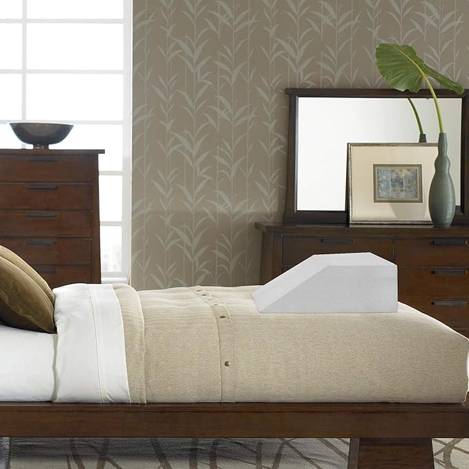 Mattress Solution 21-Inch Leg Pillow Foam Top, Relieves and Recovers Foot and Ankle Injury, Hip and Knee Pain, Multi-Purpose, Legs and Back Support, Increases Blood Flow, Promotes Breathing, White