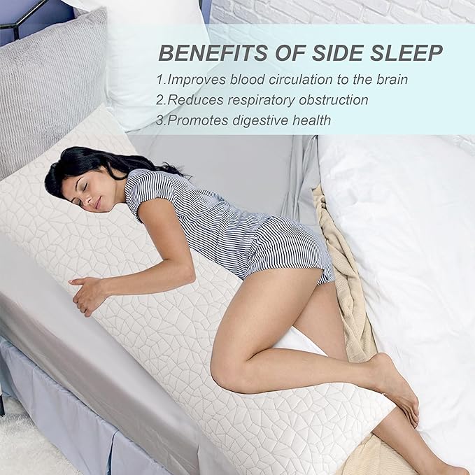 Cooling Shredded Memory Foam Body Pillow - Adjustable Fluffy Body Pillows for Adults - Large Long Bed Pillows for Sleeping with Washable Cover - 20x54 inch