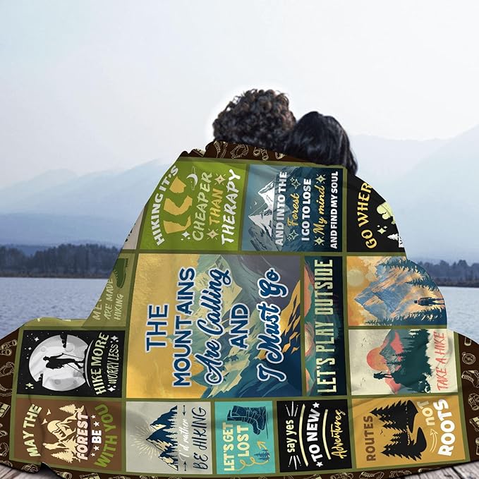 Hiking Gifts, Hiking Gifts for Women, Hiking Gifts for Men, for Hikers, Hiking Lovers Gifts, Hiking Gear for Women, Hiking Blanket for Hiker Outdoor RV Travel 50x60 in