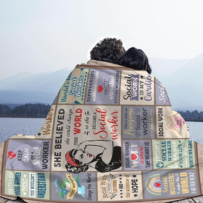 Social Worker Office Decor, Social Work Gifts, Social Worker Gifts for Women, Social Worker Gifts, School Social Workers Graduation Gift, Social Worker Blanket 60x80 in