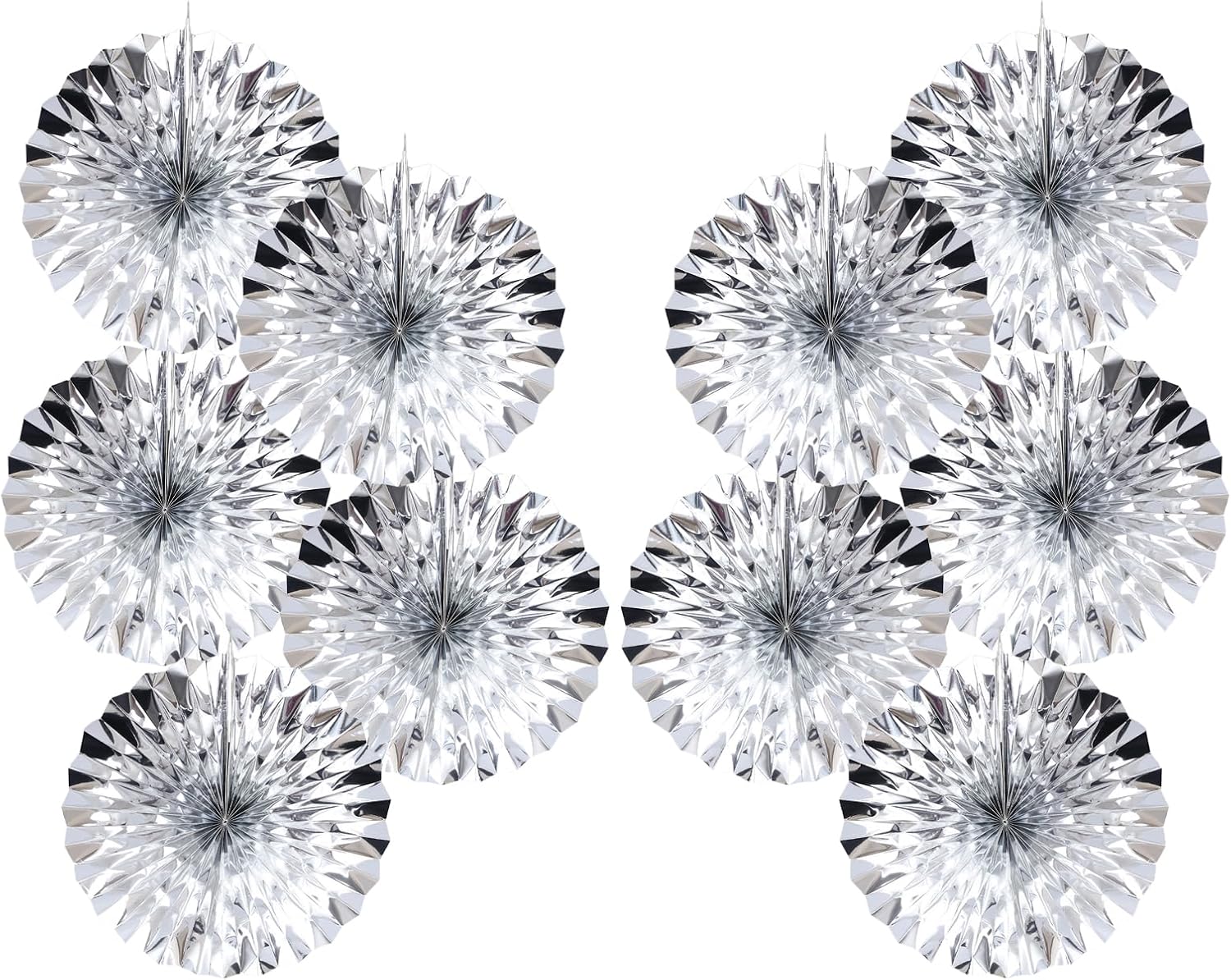 Silver Birthday Decorations,DIY Silver Paper Fans Hanging Decoration ,DecoracióN De CumpleañOs para Hombre,Wedding Decorations for Party 8in,Birthday Decorations for Men 30 Color DIY Set (Silver)