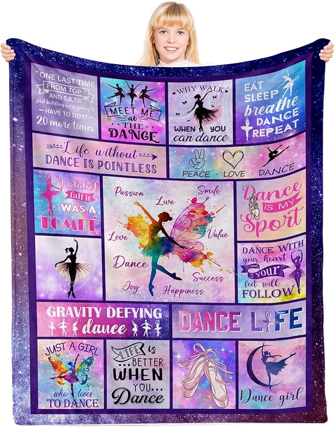 Dance Gifts, Dance Blanket, Dance Gifts for Girls, Dance Recital Gifts for Girls, Gifts for Dancers, Dancer Gifts for Girls on Christmas Birthday Thanksgivings 40x50 in