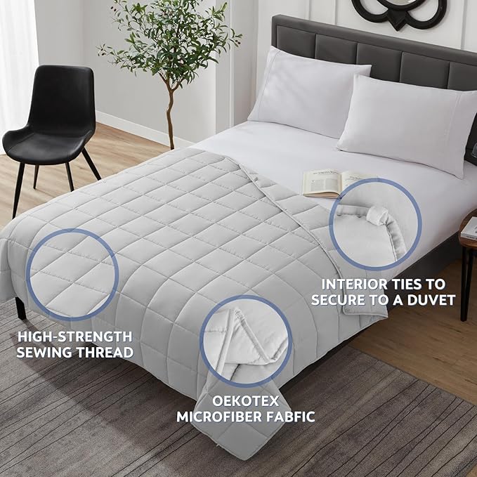 Weighted Blanket(36"x48" 3lbs) Cooling Weighted Blanket for Sleeping, Throw Size Breathable Blanket with Premium Glass Bead(Stone Grey)