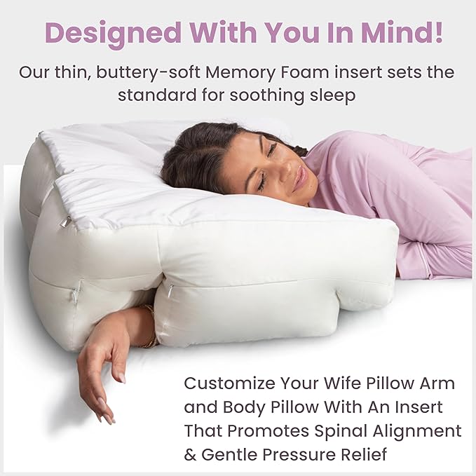 Insert, Plush Molded Memory Foam 80D - Can Use As Thin Sleeping Pillow for Stomach Sleeper. Ergonomic Size, Orthopedic Neck U Shaped Cutout: Ulta Soft High-Density Layer Support