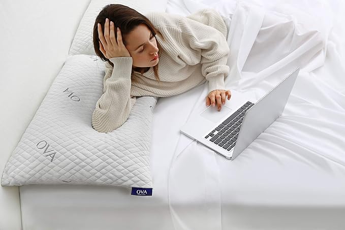 OVA - Queen Size Tri-blend memory foam hypoallergenic pillow, Cooling cover, Firm or Soft Customizable. Machine washable, 100% Made in The U.S.A. 60 Day Risk free trial! (2 Pack, Queen)