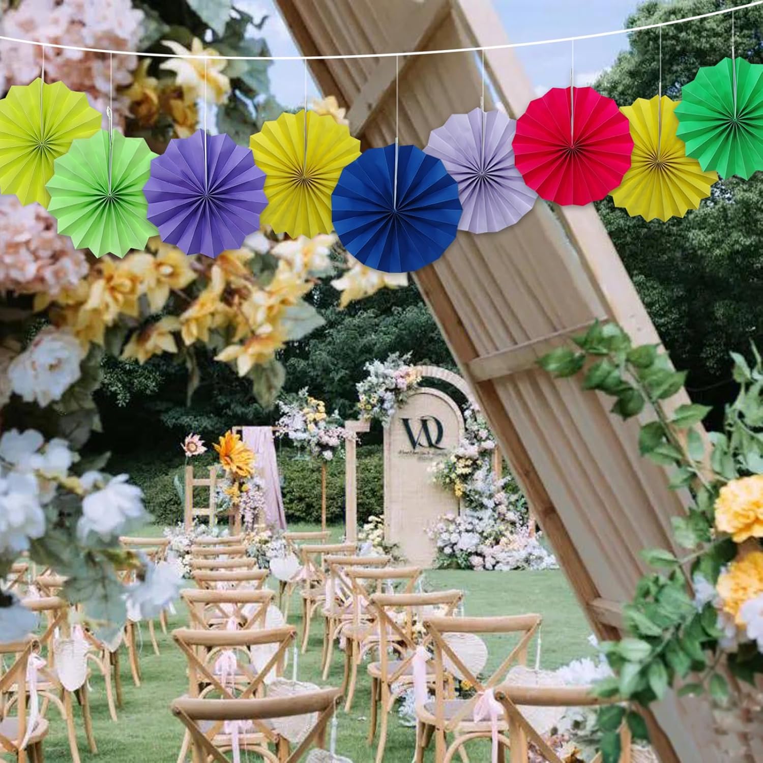 Green Graduation Party Decor,Tropical Party Decorations,Emerald Green Party Decorations,Hawaiian Themed Party Decorations,8in Hanging Paper Fans 30 Color DIY Set (Clear Green)