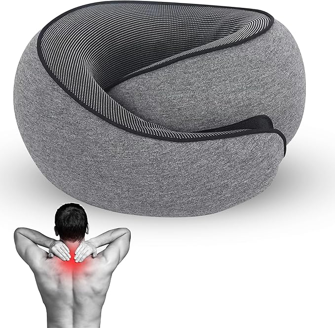 Airplane Travel Neck Pillow, Memory Foam Airplane Travel Pillow, 360 Degree Comfort and Breathability, Washable Modal Cover.Travel Neck Pillow for Airplane, Neck Pillow Airplane (Pink)