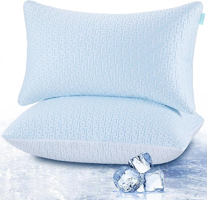 Cooling Hotel Bed Pillows King Size Set of 2- Staying Cold All Night, Comfortable Down Alternative Gel Pillow with Washable for Side, Back or Stomach Sleepers