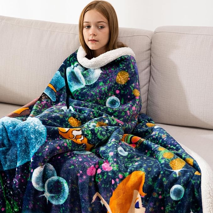 COSUSKET Throw Blanket for Kids Sherpa 50×60 inches, Mermaid Blankets, Super Soft Fuzzy Plush Flannel Blanket Girls Gifts