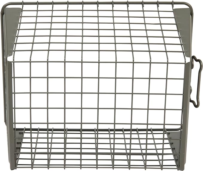 Spectrum Diversified Macklin Basket Steel Bin Bone Design, Pet Accessory Rust-Resistant Finish, Dog Toy Organization & Storage, Medium, Industrial Gray