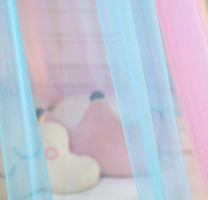 Mengersi Bed Canopy with Lights,Princess Bed Canopy Canopy Bed Curtains for Girls Room,Mosquito Netting Canopy Reading Corners Room Decor for Girls (Rainbow)