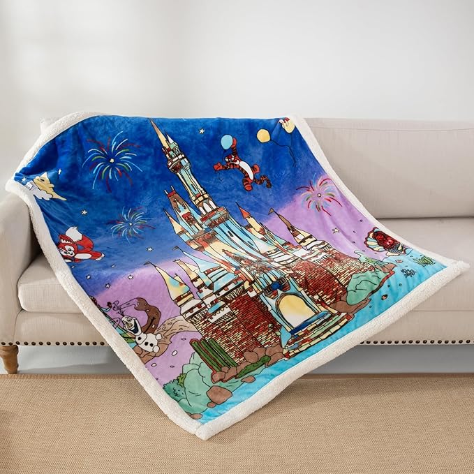 COSUSKET Castle Throw Blanket, Kids Super Soft Fuzzy Plush Sherpa Furry Fleece Throw Blanket 50 x 60 Inches Boys Girls Gifts