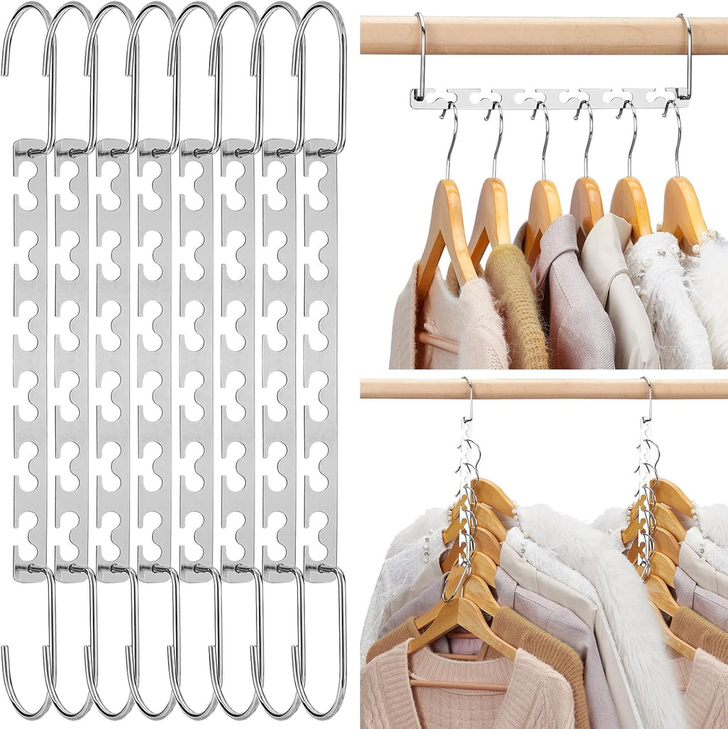 HOUSE DAY Space Saving Hangers for Clothes 12 Pack, Heavy Duty Hanger Organizer 30 Lbs Capacity, Metal Magic Hanger, Sturdy Multi Hangers, Closet Space Saver Closet Organizers and Storage
