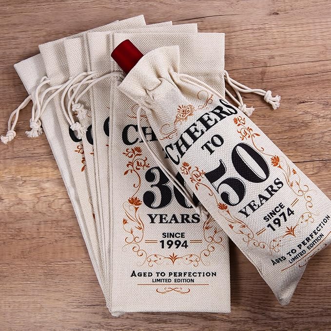 2Pcs 70th Birthday Gifts for Women Men Back in 1954 Birthday Gift 70 Years Old Gift Birthday Decoration Wine Bag Gift for Her Him Wine Gift Bag 70th Turning 70