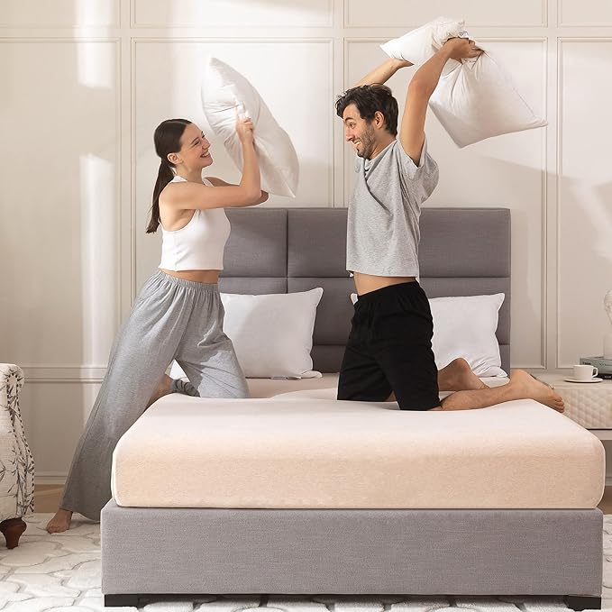 Luxury Goose Feathers Down Pillow Queen Size, Hotel Quality Fluffy Bed Pillow, Soft Pillow for Sleeping, Organic Cotton Cover(20x28”, Pack of 1)