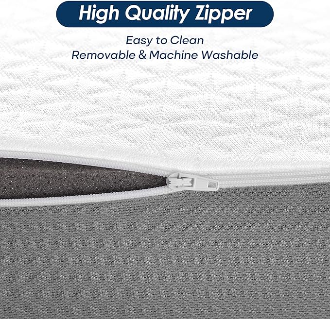 Cooling Cube Pillow for Side Sleepers, Square Memory Foam Side Sleeper Pillow Firm Soft Double-Sided Supportive, Support Head Cervical Pillow for Neck Shoulder Pain, 24"x12"x5"