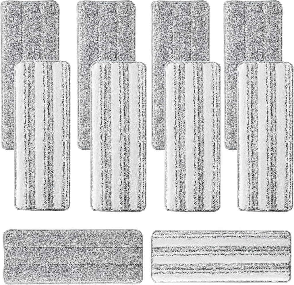 10Pcs Joymoop Mop Replacement Pads, 15 * 4.9'' Universal Mop Pads Mop Head Refills Washable Wet Mop, Compatible with Most 11-14” Size Mops