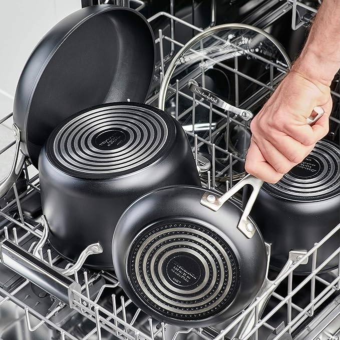 KitchenAid Hard Anodized Induction Nonstick Fry Pan/Skillet with Lid, 10 Inch, Matte Black