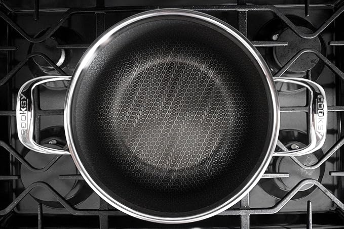 6.0 Quart Hexagon Surface Hybrid Stainless Steel Stock Pot with Lid