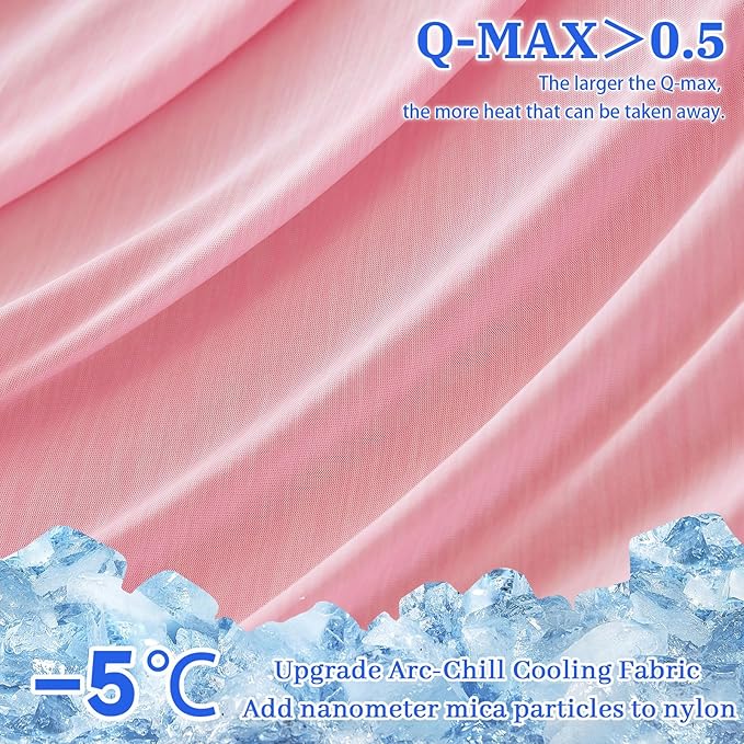 Cooling Body Pillow Case for Hot Sleepers - Body Pillow Cover Cooling Double Side Arc-Chill Q-Max>0.5 Cooling Fiber - Breathable Cooling Body Pillow Cover with Zipper (Pink, 20" x 54")