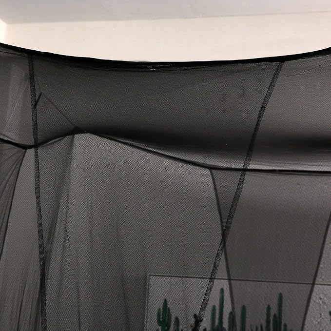 Mengersi Bed Canopy,Canopy Bed Curtains Bed Drapes for Full Queen King Size Bed,Mosquito Net Bed Curtains for Patio Indoor Outdoor Net,Black Bed Canopy Curtains for Gothic,Halloween Decoration